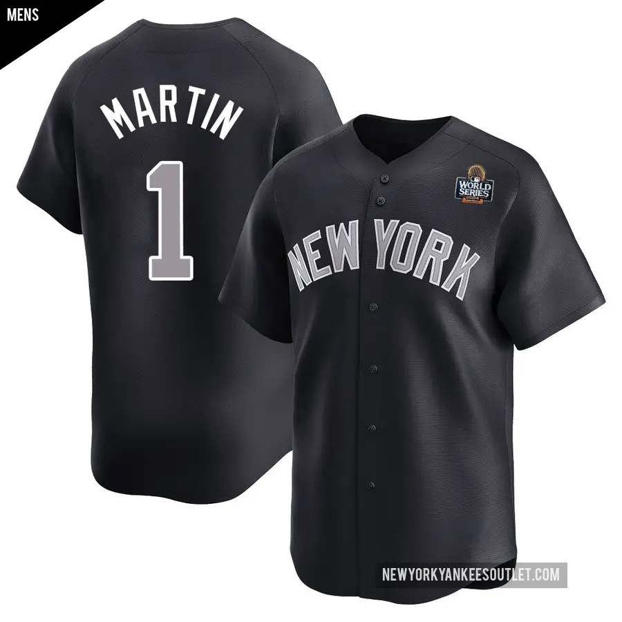 Men's New York Yankees ＃1 Billy Martin Limited Navy Alternate 2024 World Series Jersey