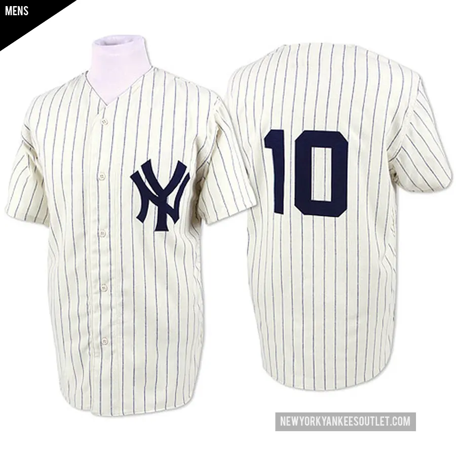 Men's New York Yankees ＃10 Phil Rizzuto Authentic White Throwback Jersey