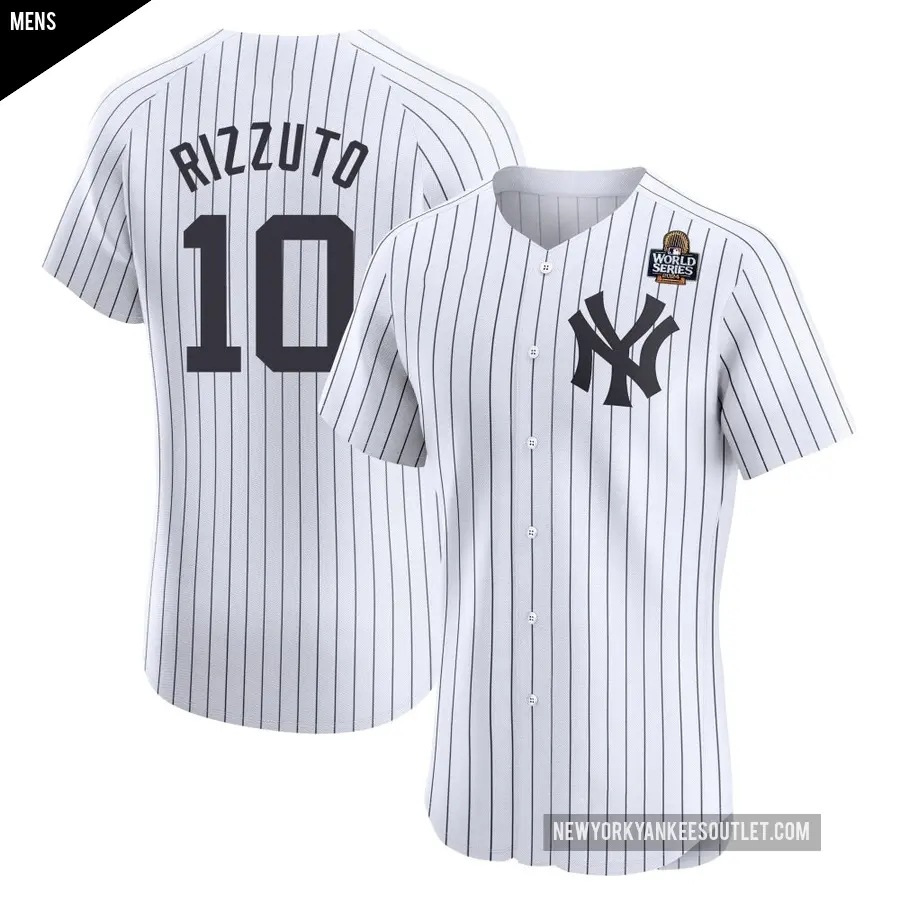 Men's New York Yankees ＃10 Phil Rizzuto Elite White Home 2024 World Series Jersey