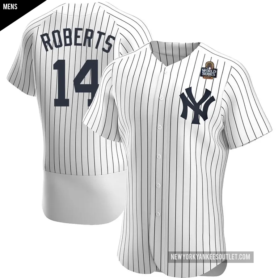 Men's New York Yankees ＃14 Brian Roberts Authentic White Home 2024 World Series Jersey