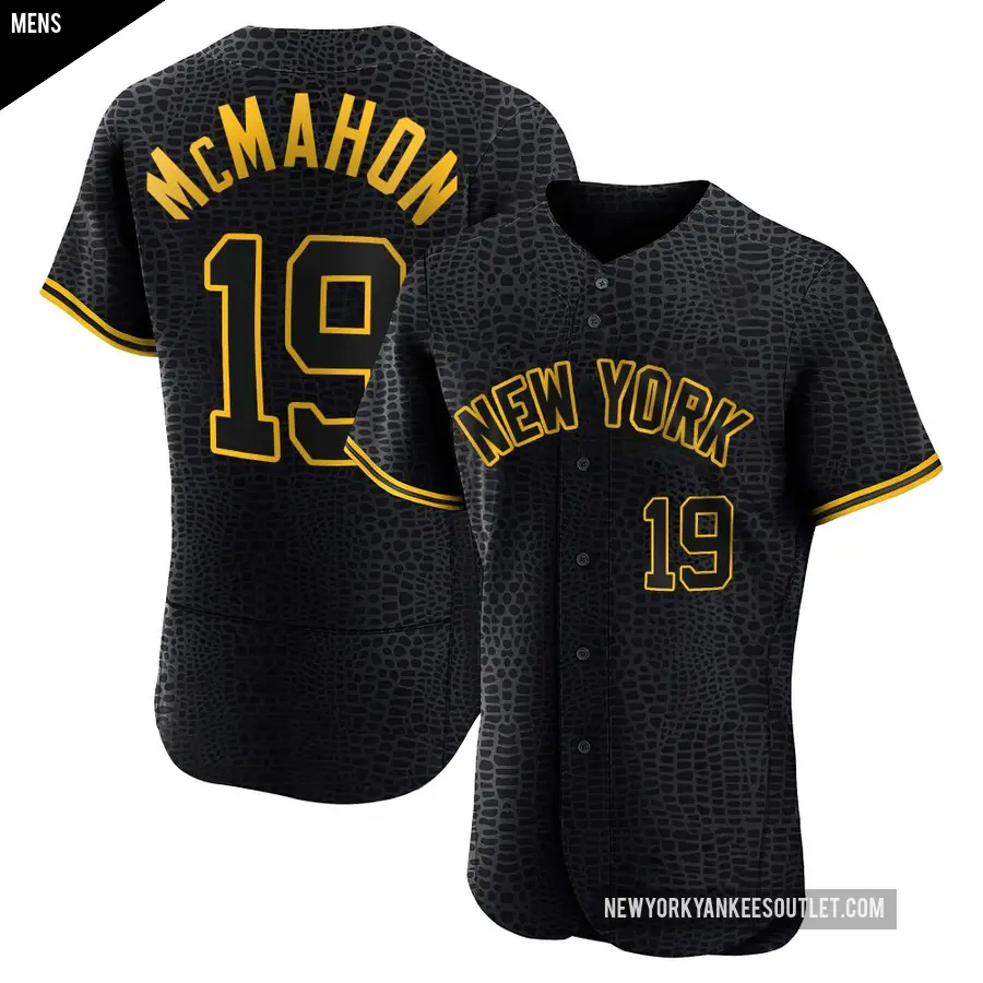 Men's New York Yankees ＃19 Ryan McMahon Authentic Black Snake Skin City Jersey