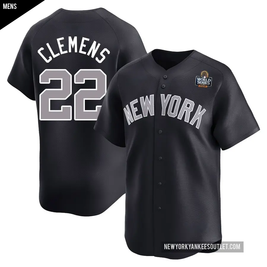 Men's New York Yankees ＃22 Roger Clemens Limited Navy Alternate 2024 World Series Jersey