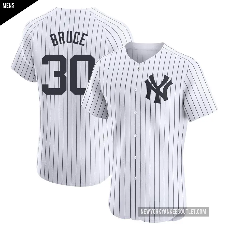 Men's New York Yankees ＃30 Jay Bruce Elite White Home Jersey