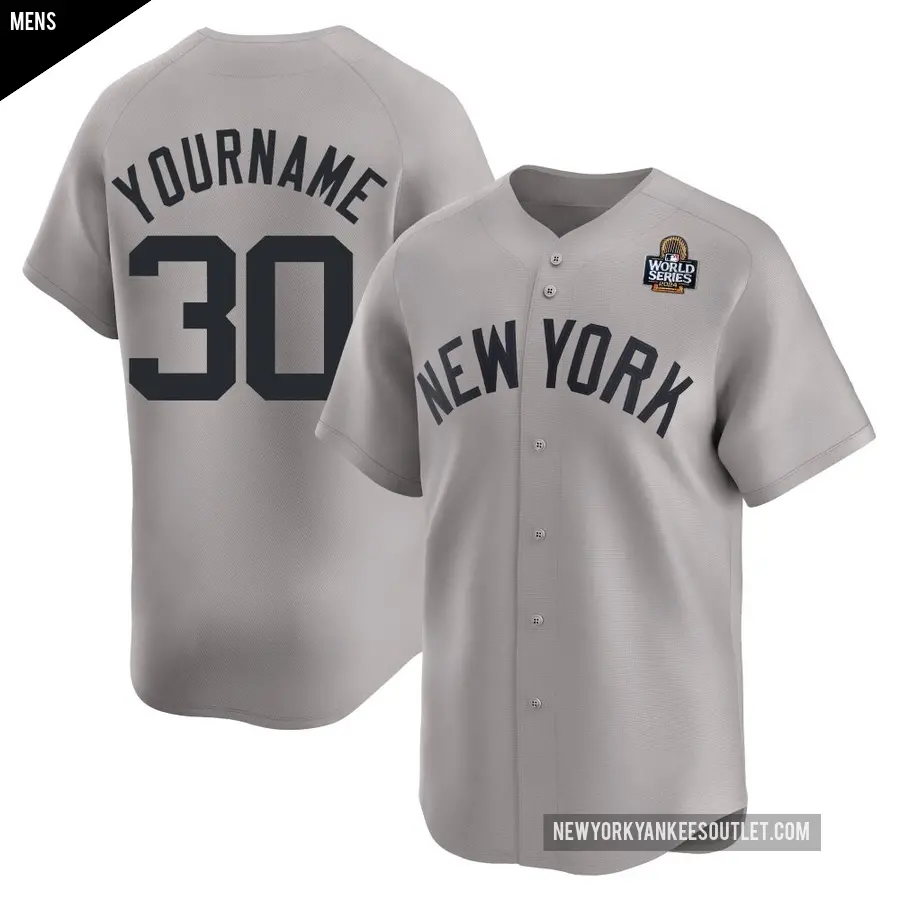 Men's New York Yankees ＃30 Jay Bruce Limited Gray Away 2024 World Series Jersey