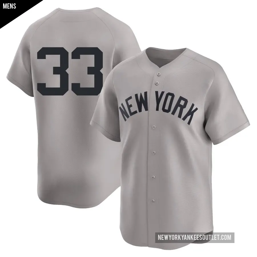 Men's New York Yankees ＃33 David Wells Limited Gray Away 2nd Jersey