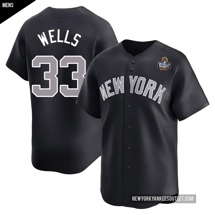 Men's New York Yankees ＃33 David Wells Limited Navy Alternate 2024 World Series Jersey