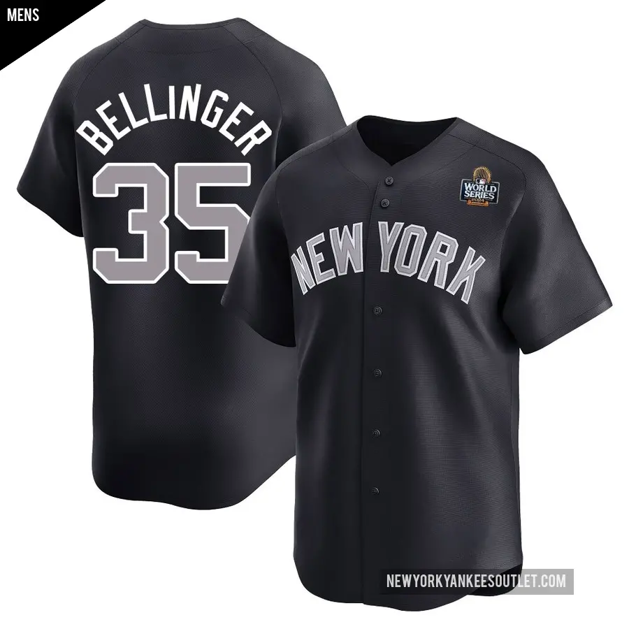 Men's New York Yankees ＃35 Cody Bellinger Limited Navy Alternate 2024 World Series Jersey
