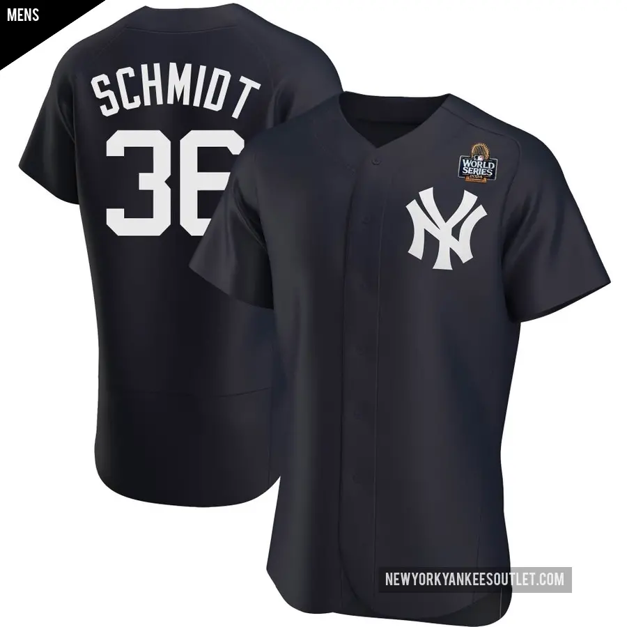 Men's New York Yankees ＃36 Clarke Schmidt Authentic Navy Alternate 2024 World Series Jersey