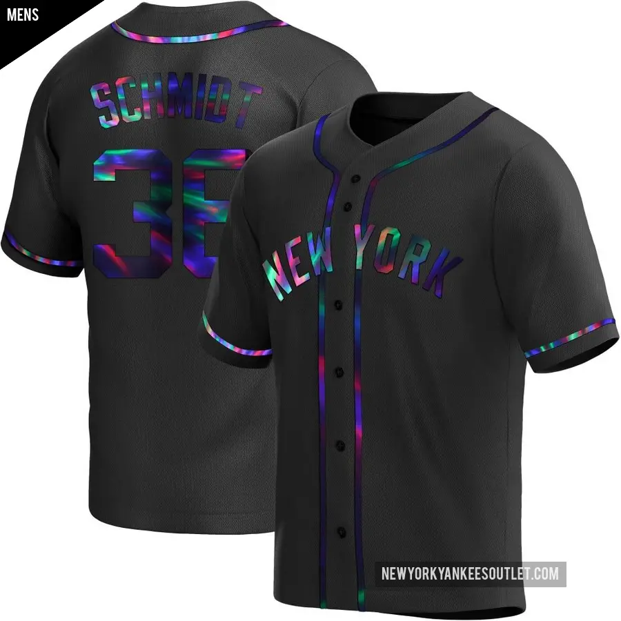 Men's New York Yankees ＃36 Clarke Schmidt Replica Black Holographic Alternate Jersey