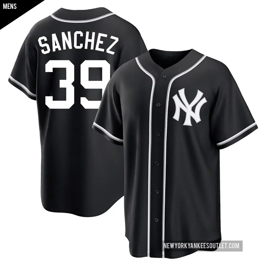 Men's New York Yankees ＃39 Ali Sanchez Replica Black Fashion Out Jersey