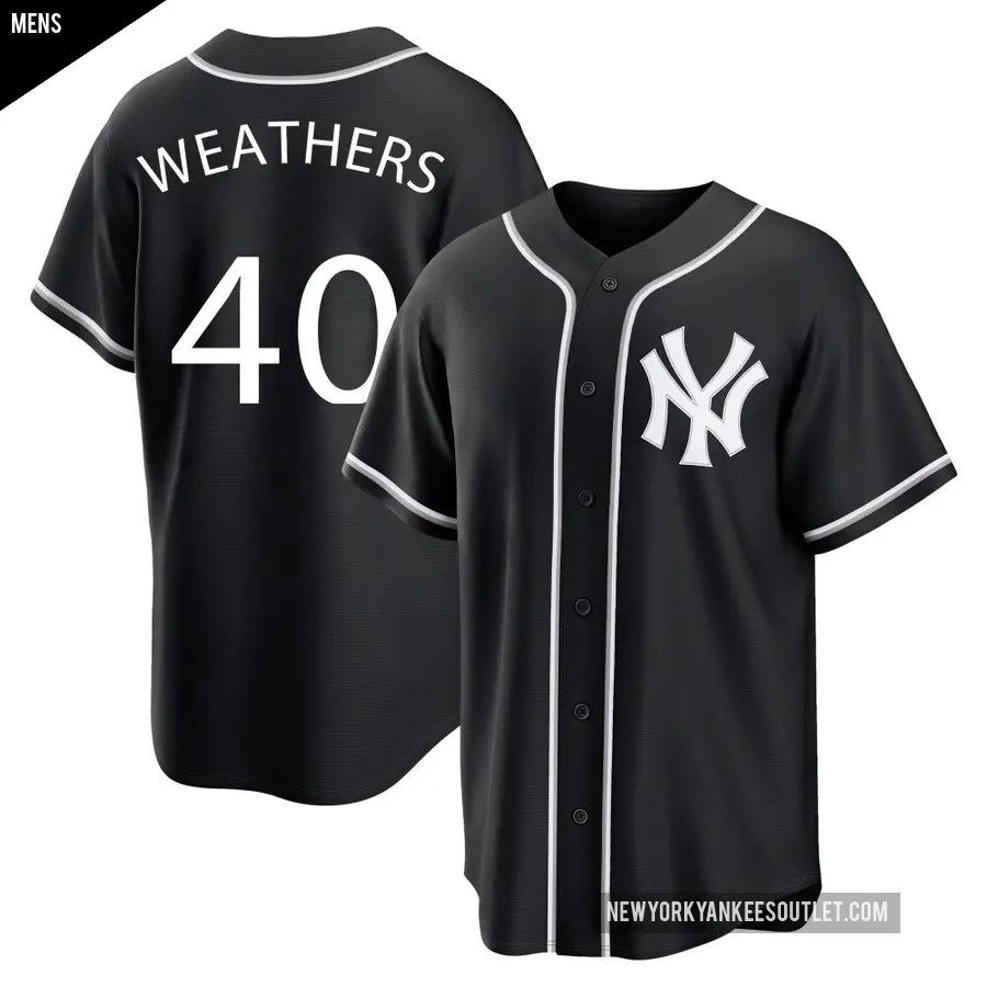 Men's New York Yankees ＃40 Ryan Weathers Replica Black Fashion Out Jersey