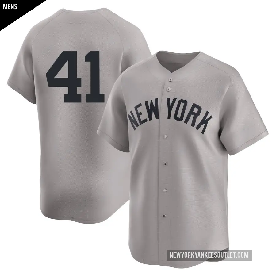 Men's New York Yankees ＃41 Tim Hill Limited Gray Away 2nd Jersey