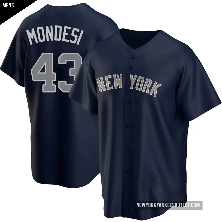 Men's New York Yankees ＃43 Raul Mondesi Replica Navy Alternate Jersey