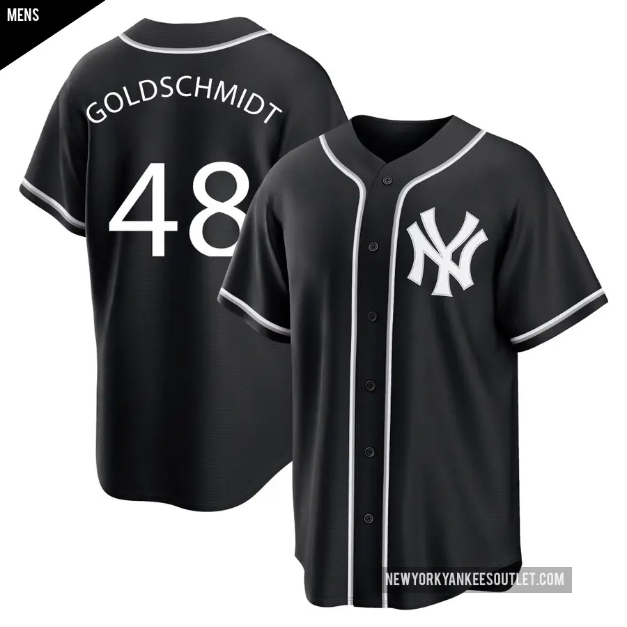 Men's New York Yankees ＃48 Paul Goldschmidt Replica Gold Black Fashion Out Jersey