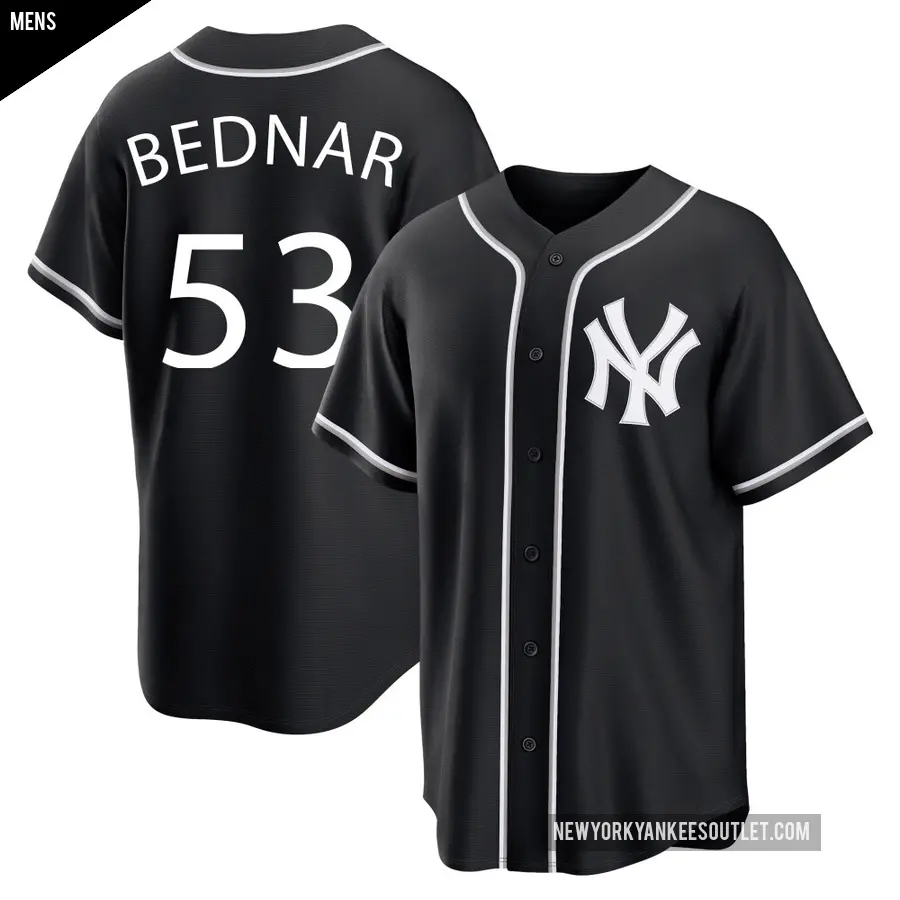 Men's New York Yankees ＃53 David Bednar Replica Black Fashion Out Jersey