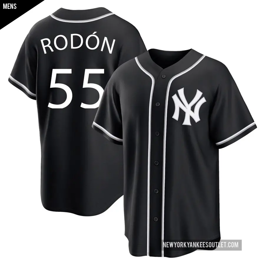 Men's New York Yankees ＃55 Carlos Rodon Replica Black Fashion Out Jersey