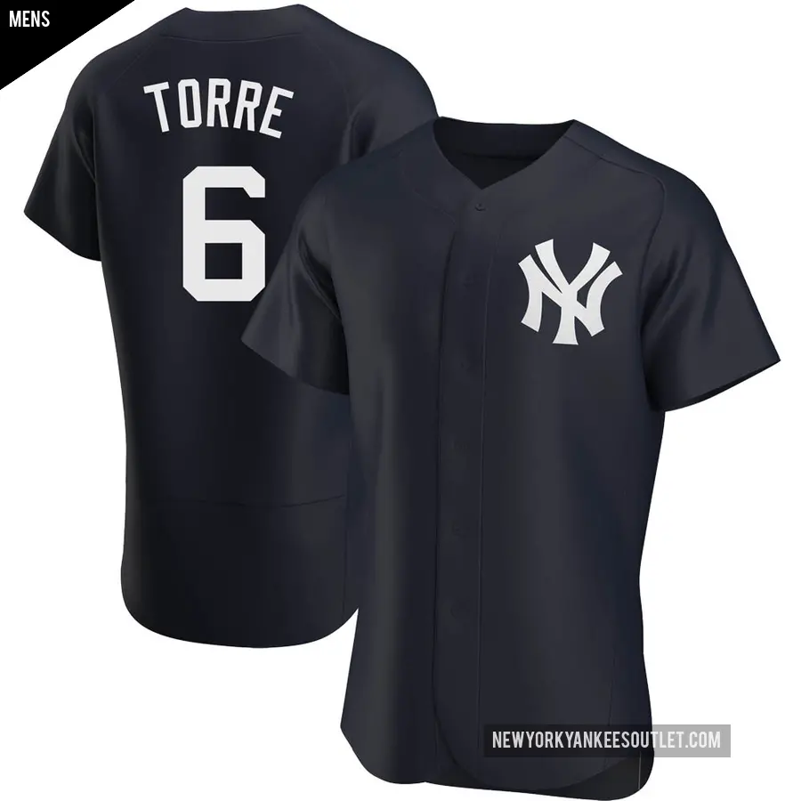 Men's New York Yankees ＃6 Joe Torre Authentic Navy Alternate Jersey