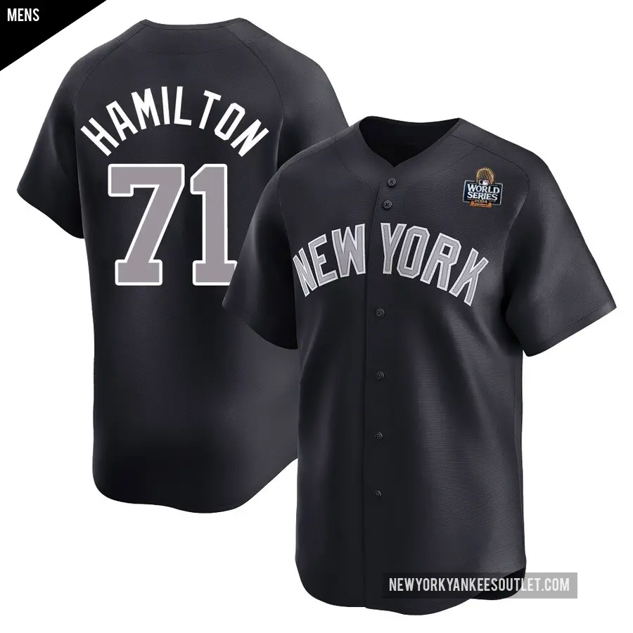 Men's New York Yankees ＃71 Ian Hamilton Limited Navy Alternate 2024 World Series Jersey