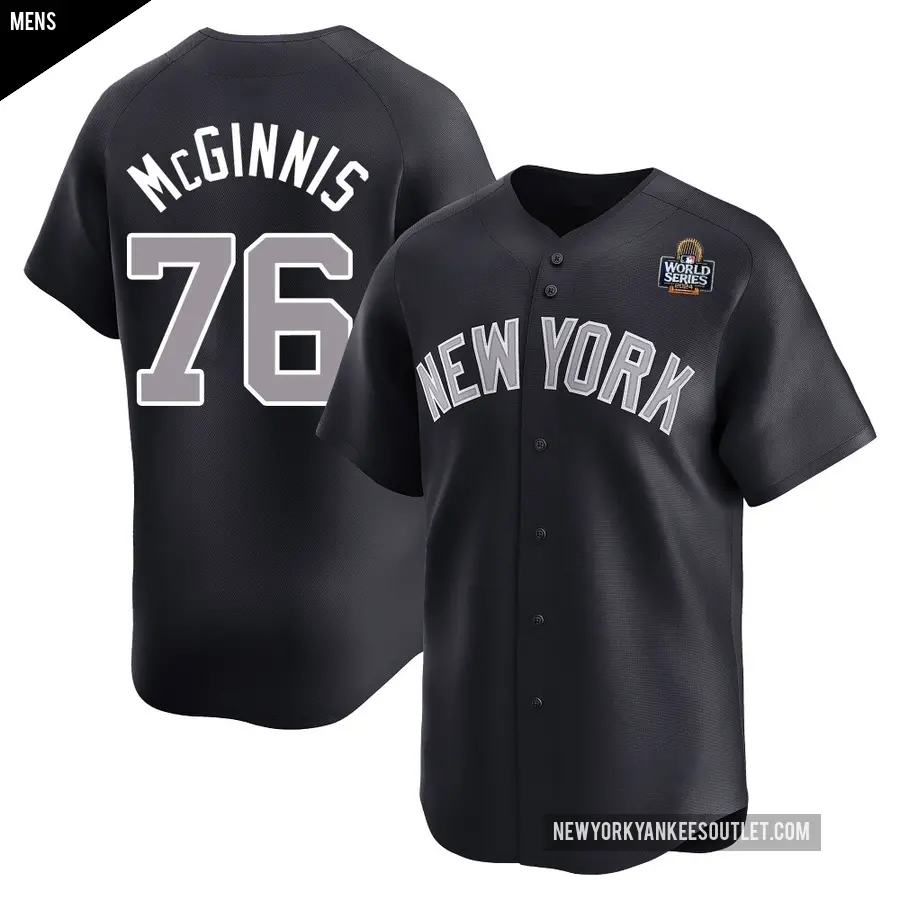 Men's New York Yankees ＃76 Connor McGinnis Limited Navy Alternate 2024 World Series Jersey