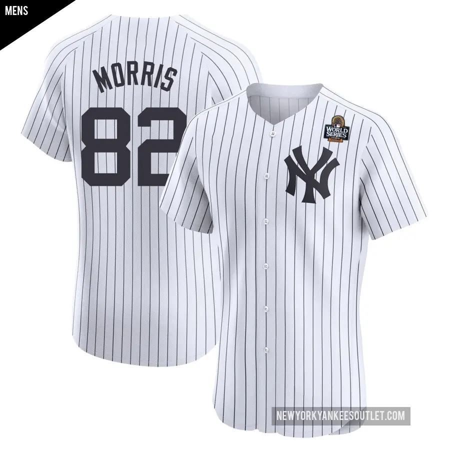 Men's New York Yankees ＃82 Cody Morris Elite White Home 2024 World Series Jersey