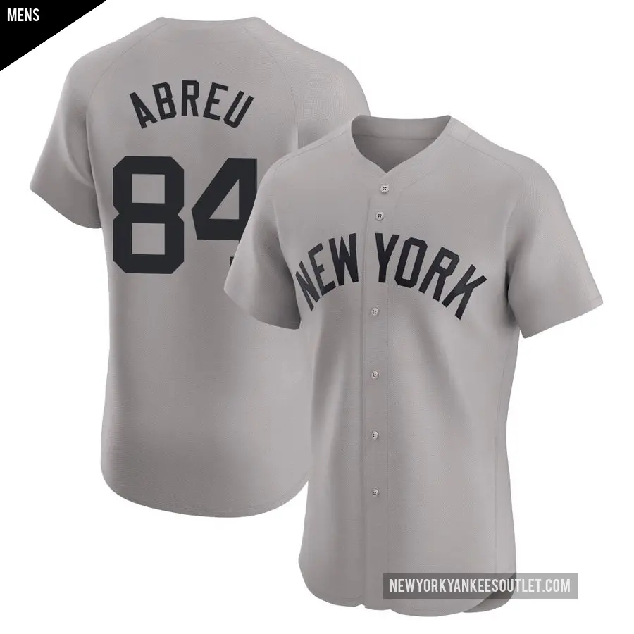Men's New York Yankees ＃84 Albert Abreu Elite Gray Road Jersey