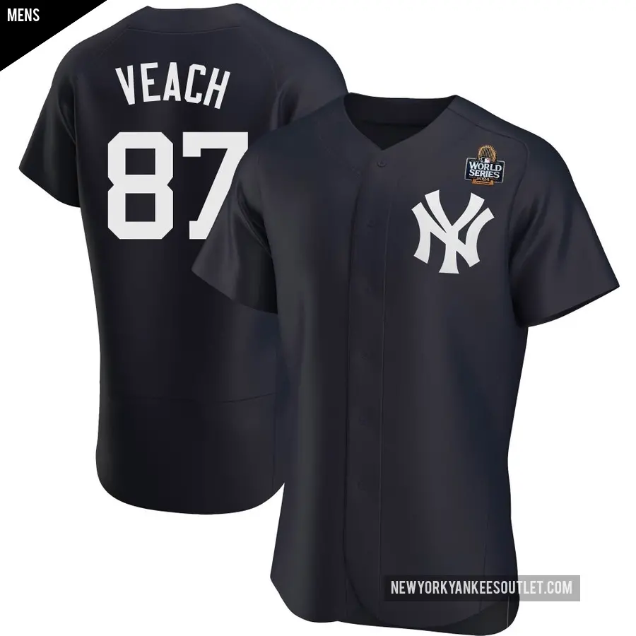 Men's New York Yankees ＃87 Christopher Veach Authentic Navy Alternate 2024 World Series Jersey