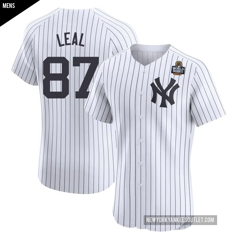 Men's New York Yankees ＃87 Erick Leal Elite White Home 2024 World Series Jersey