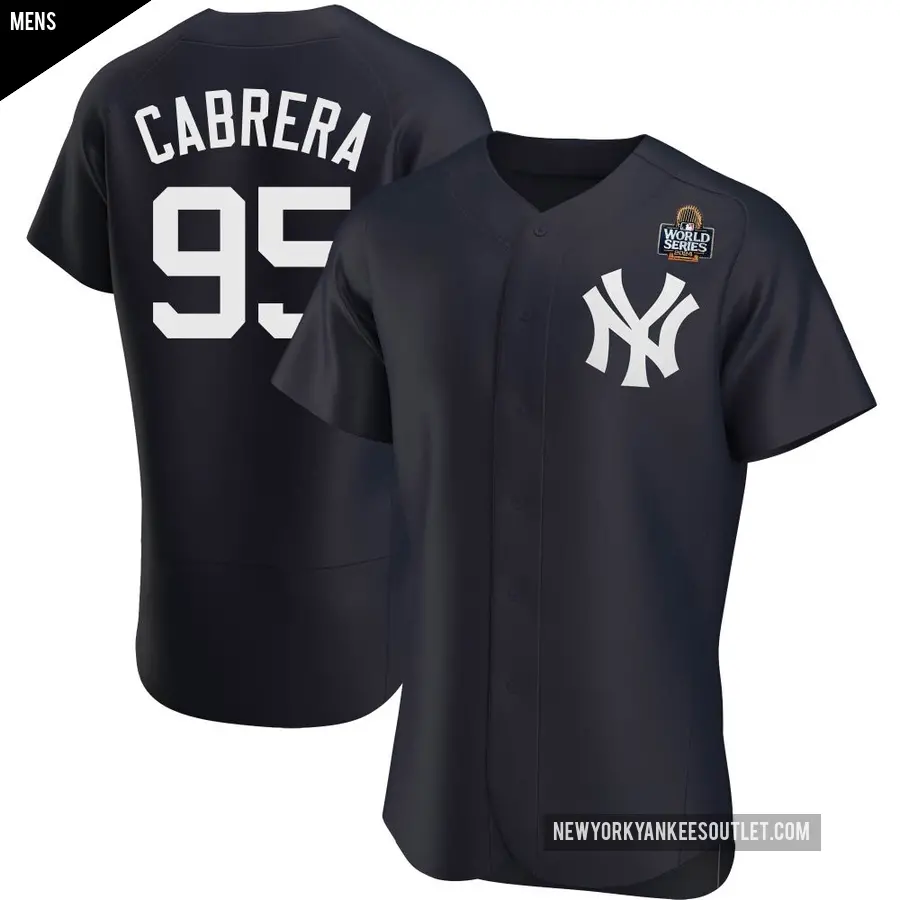 Men's New York Yankees ＃95 Oswaldo Cabrera Authentic Navy Alternate 2024 World Series Jersey