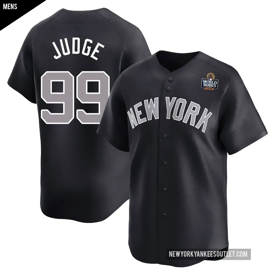 Men's New York Yankees ＃99 Aaron Judge Limited Navy Alternate 2024 World Series Jersey