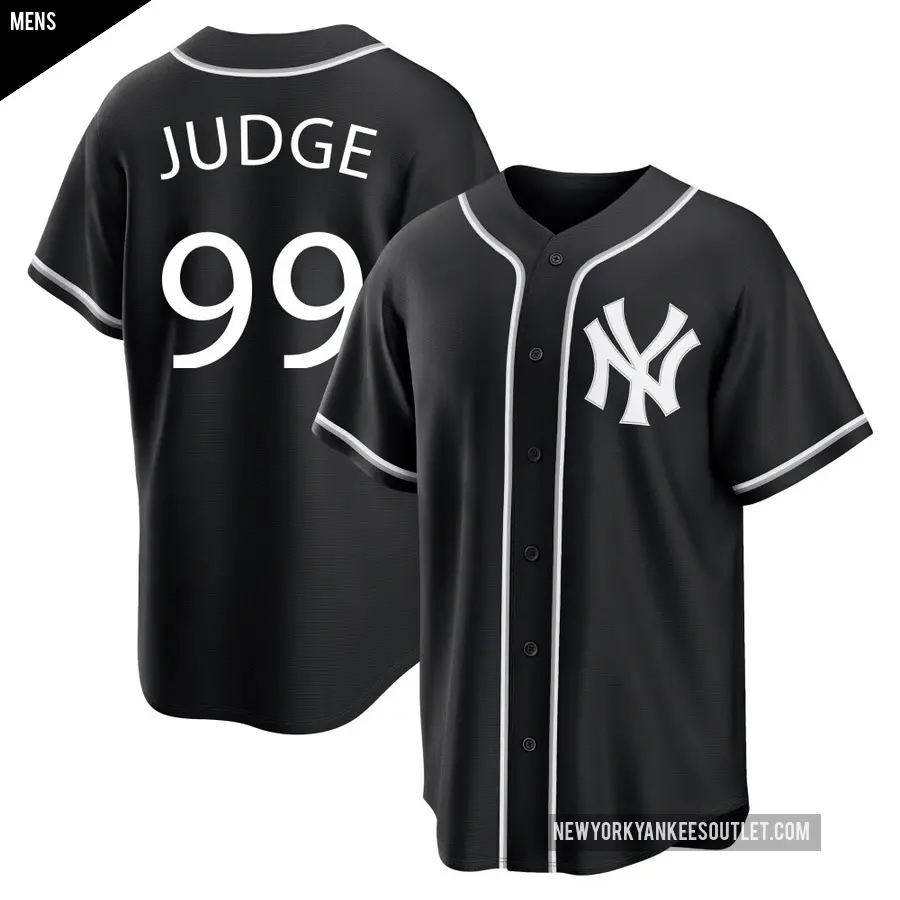 Men's New York Yankees ＃99 Aaron Judge Replica Black Fashion Out Jersey