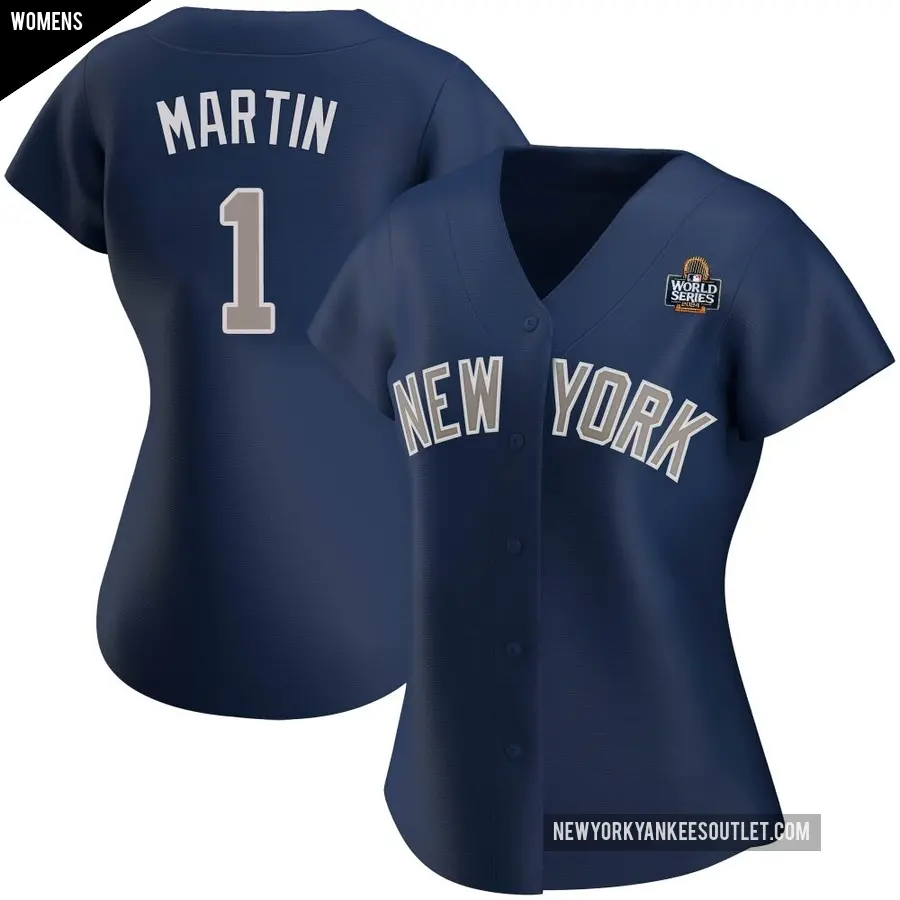 Women's New York Yankees ＃1 Billy Martin Authentic Navy Alternate 2024 World Series Jersey