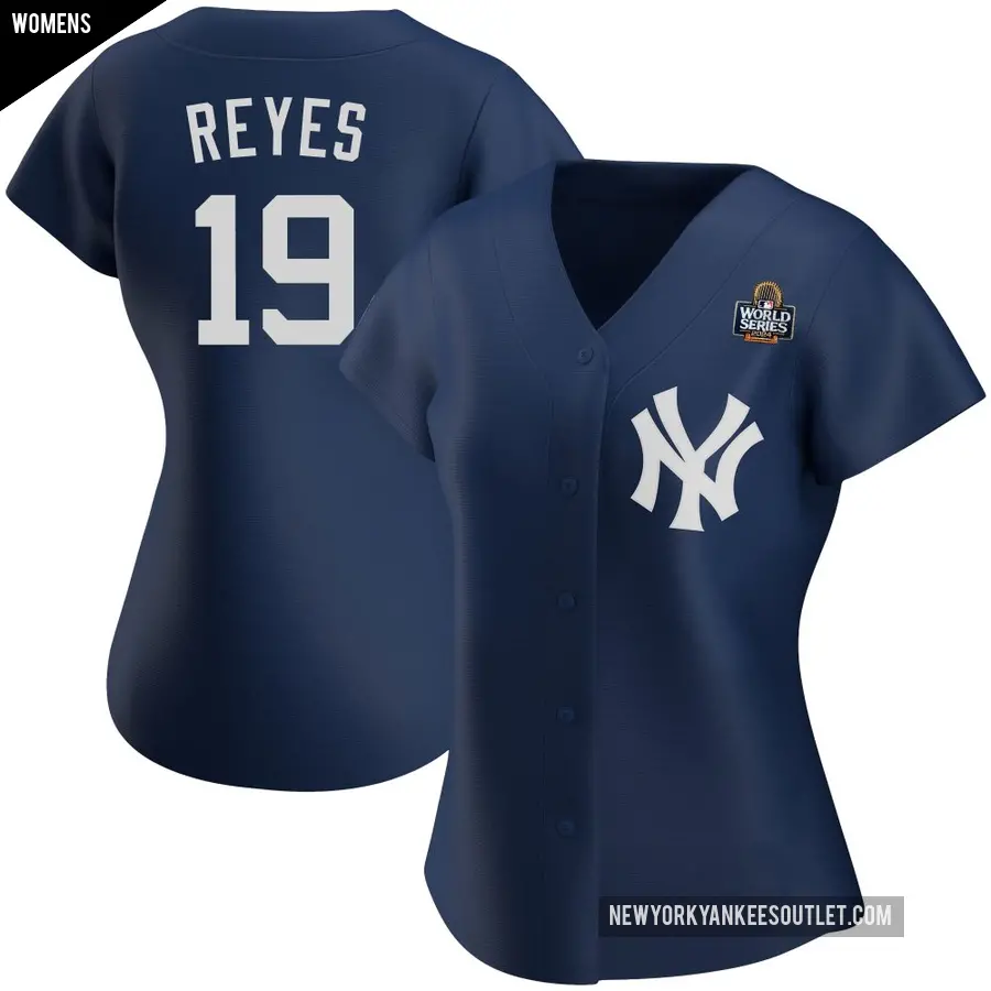 Women's New York Yankees ＃19 Pablo Reyes Authentic Navy Alternate Team 2024 World Series Jersey