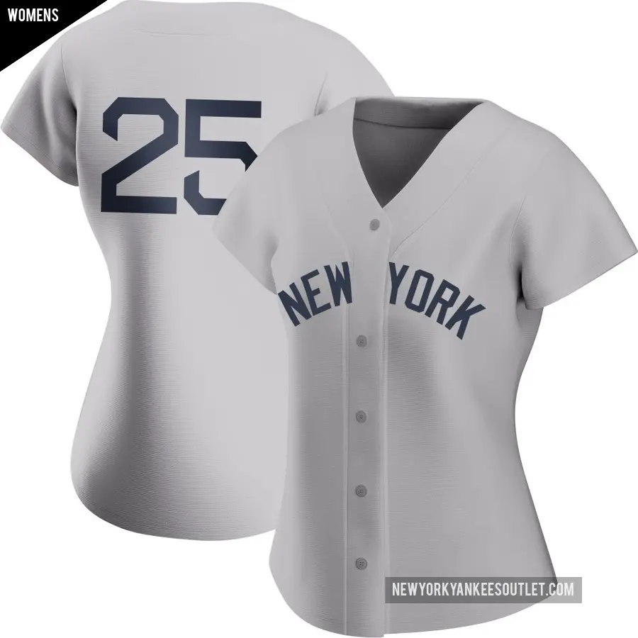 Women's New York Yankees ＃25 J.C. Escarra Replica Gray 2021 Field of Dreams Jersey