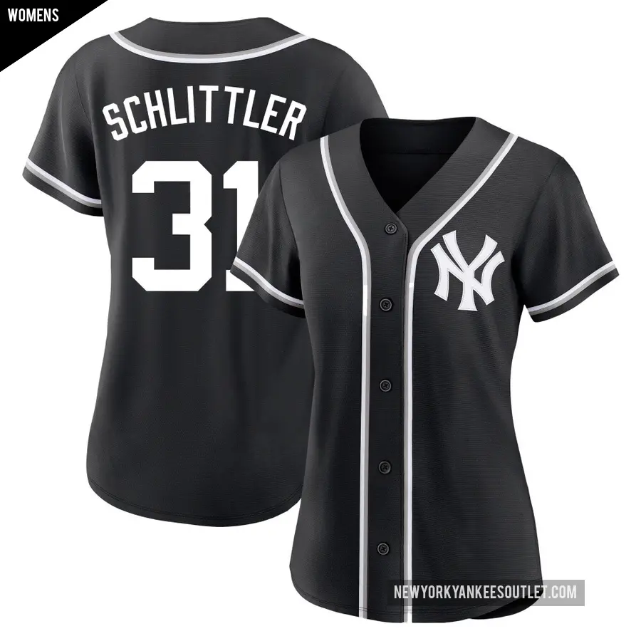 Women's New York Yankees ＃31 Cam Schlittler Replica Black Fashion Out Jersey