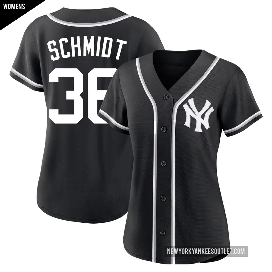 Women's New York Yankees ＃36 Clarke Schmidt Replica Black Fashion Out Jersey