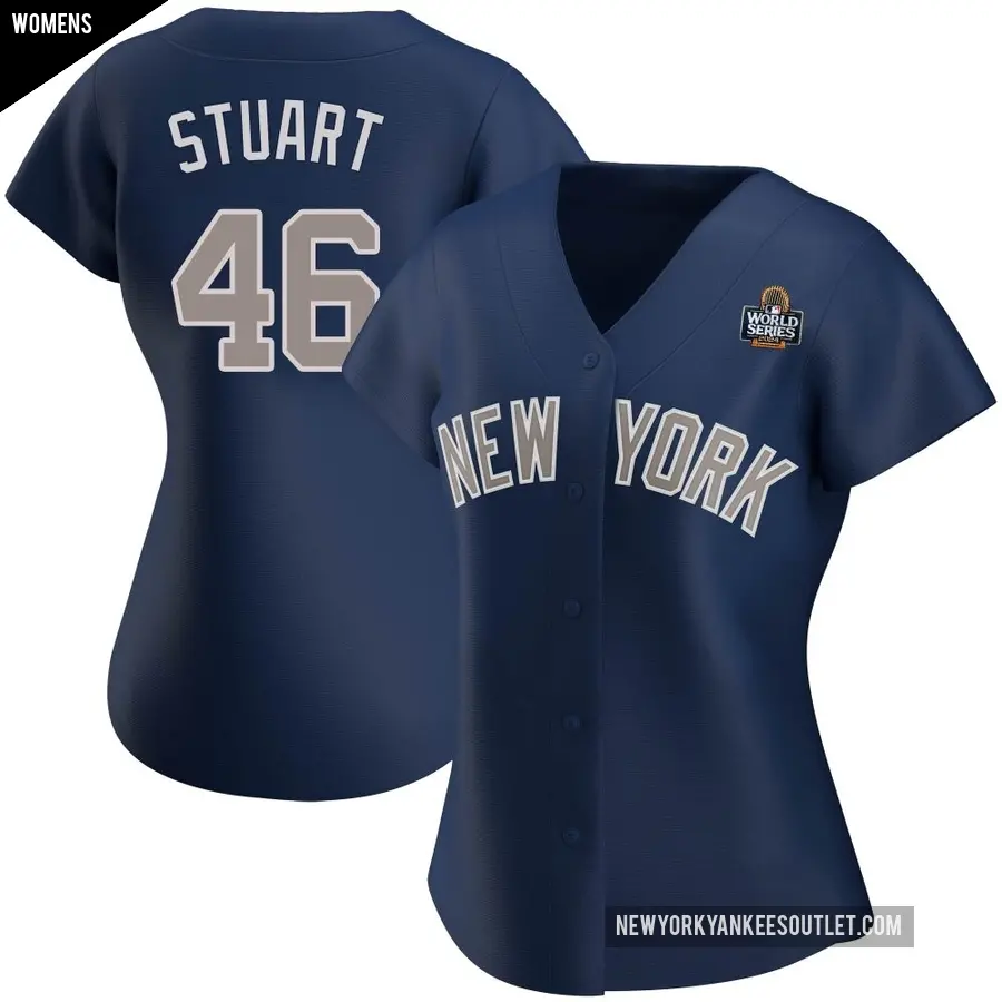 Women's New York Yankees ＃46 Baron Stuart Authentic Navy Alternate 2024 World Series Jersey