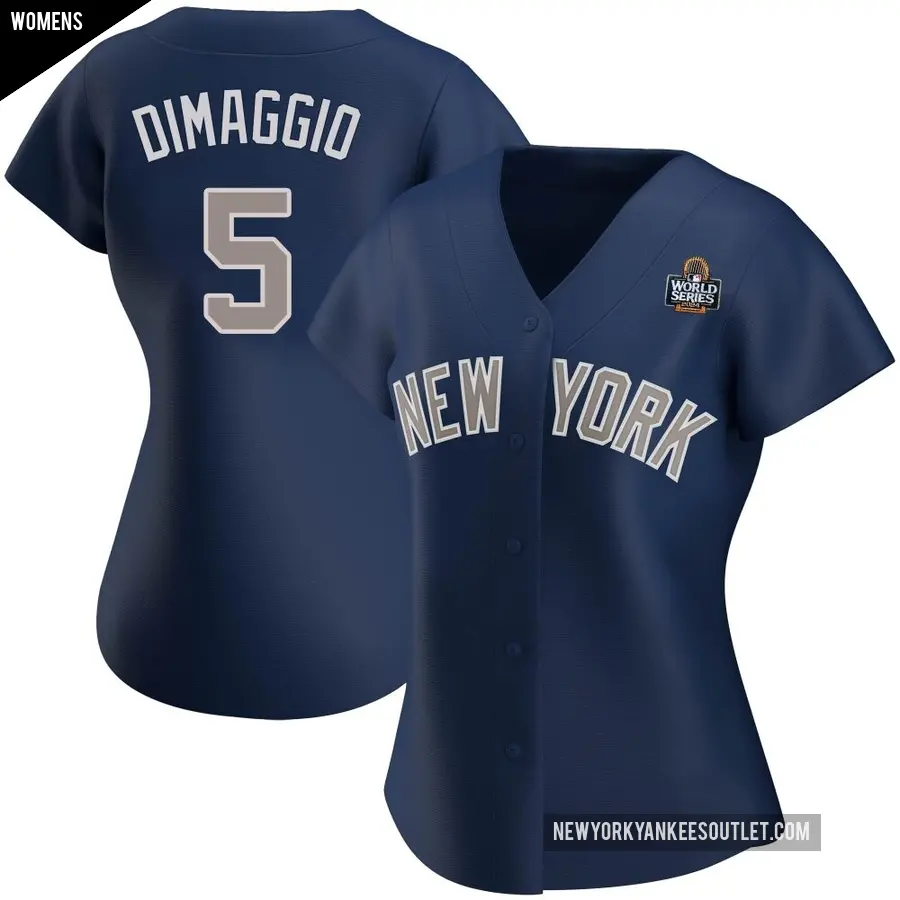 Women's New York Yankees ＃5 Joe DiMaggio Replica Navy Alternate 2024 World Series Jersey
