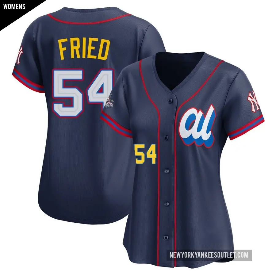 Women's New York Yankees ＃54 Max Fried Limited Navy American League 2025 All-Star Edition Jersey