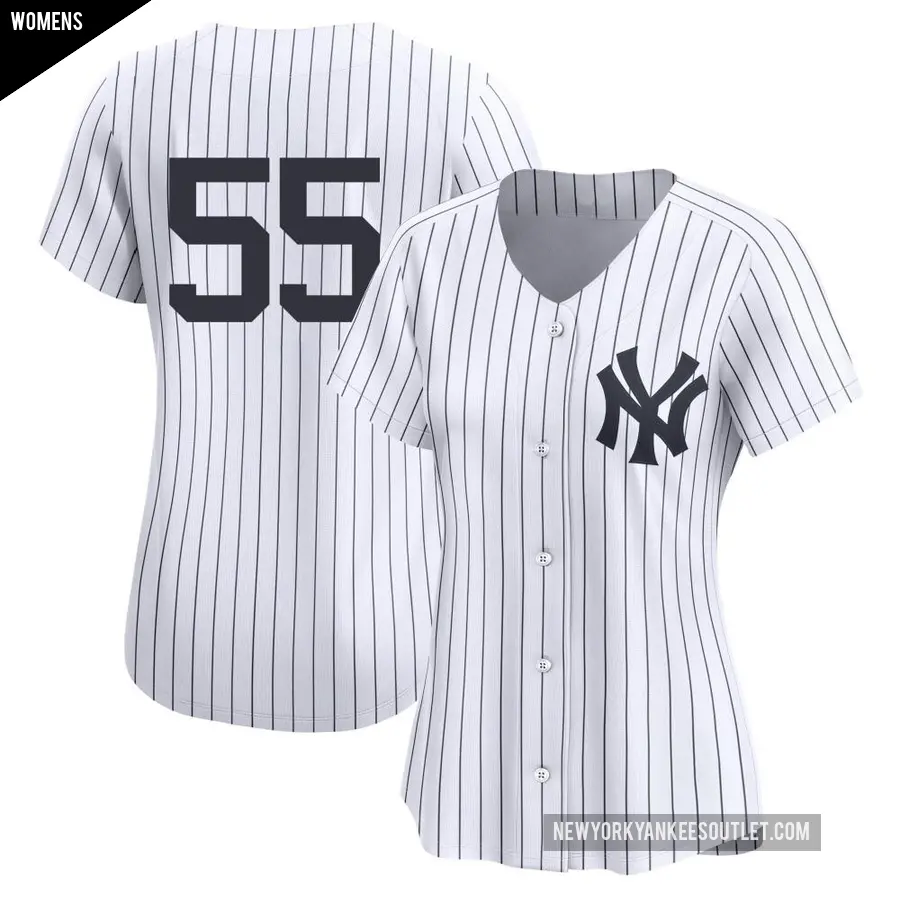 Women's New York Yankees ＃55 Hideki Matsui Limited White Yankee Home 2nd Jersey