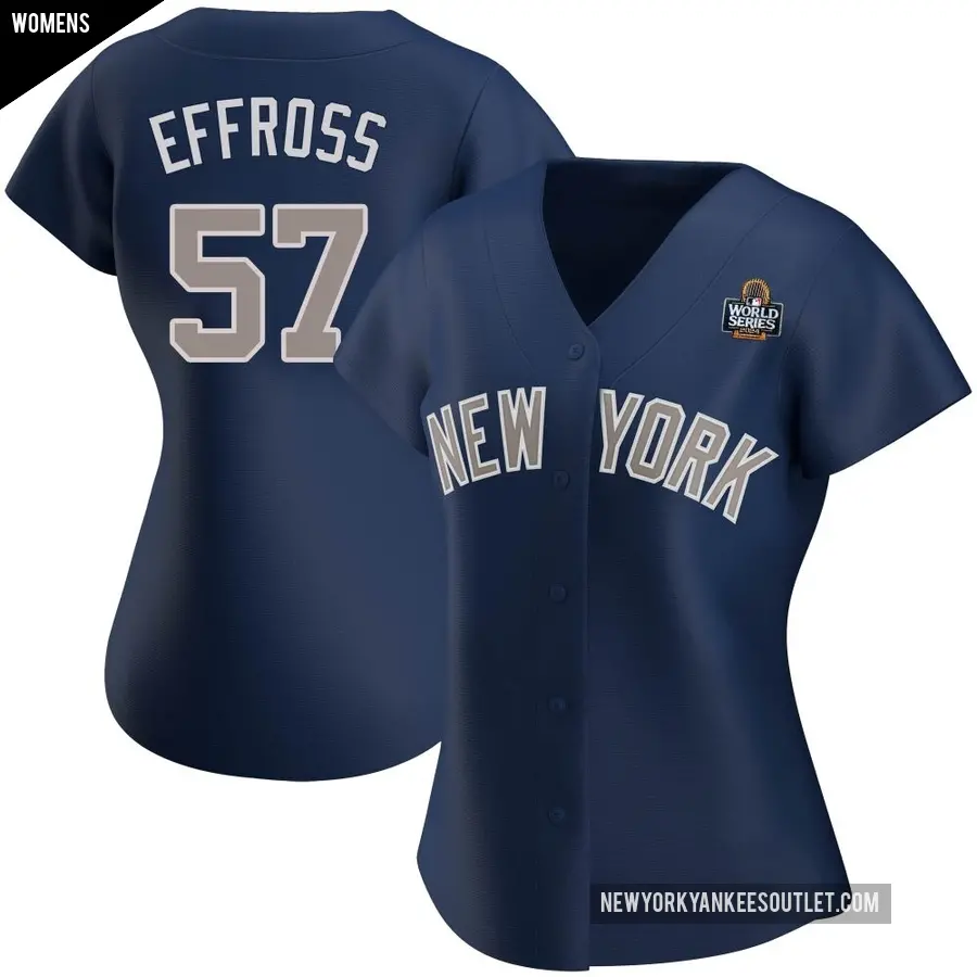 Women's New York Yankees ＃57 Scott Effross Authentic Navy Alternate 2024 World Series Jersey