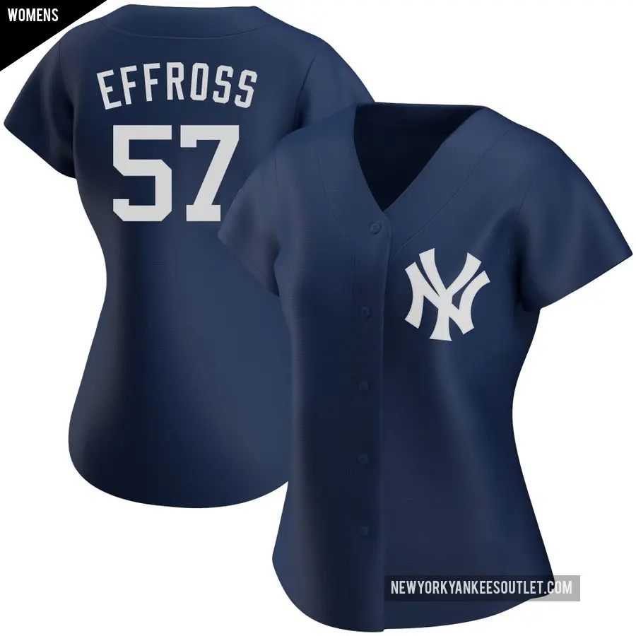 Women's New York Yankees ＃57 Scott Effross Replica Navy Alternate Team Jersey