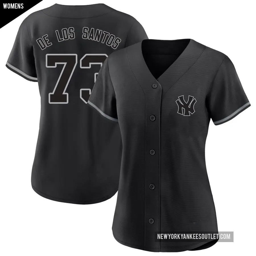 Women's New York Yankees ＃73 Yerry De Los Santos Replica Black Yerry De los Santos Fashion Jersey