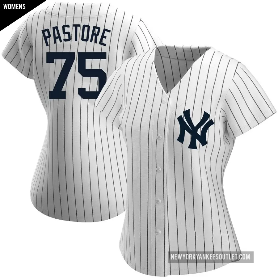 Women's New York Yankees ＃75 Duncan Pastore Authentic White Home Name Jersey