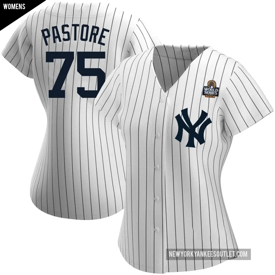 Women's New York Yankees ＃75 Duncan Pastore Replica White Home Name 2024 World Series Jersey
