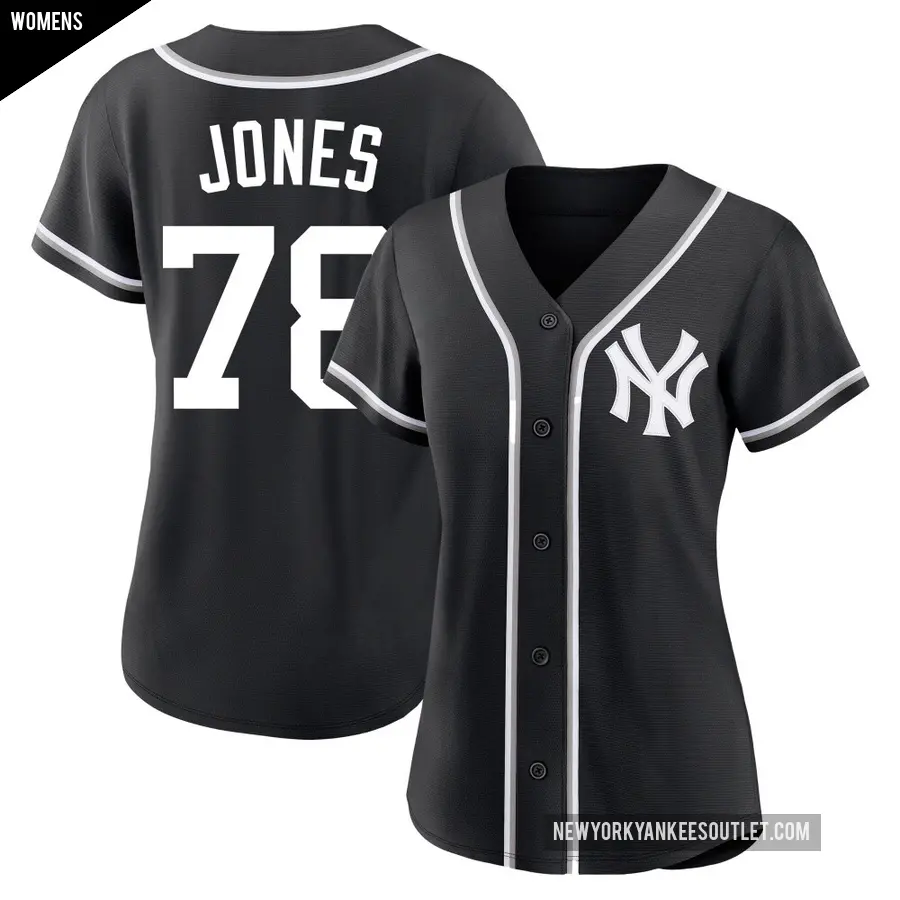 Women's New York Yankees ＃78 Spencer Jones Replica Black Fashion Out Jersey