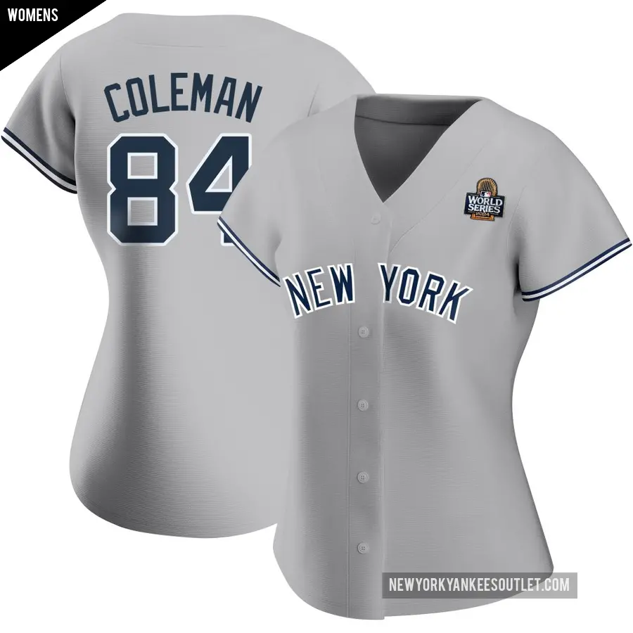 Women's New York Yankees ＃84 Carson Coleman Authentic Gray Road Name 2024 World Series Jersey