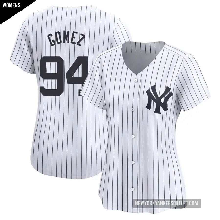 Women's New York Yankees ＃94 Yoendrys Gomez Limited White Yankee Home Jersey