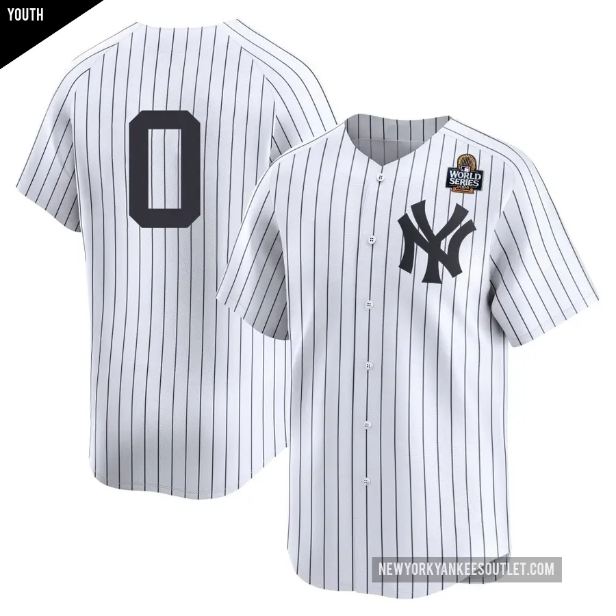 Youth New York Yankees ＃0 Marcus Stroman Limited White Yankee Home 2nd 2024 World Series Jersey