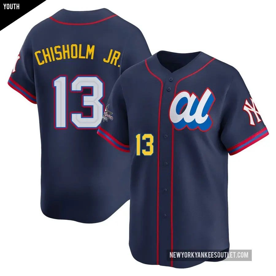 Youth New York Yankees ＃13 Jazz Chisholm Jr. Limited Navy American League 2025 All-Star Edition Jersey