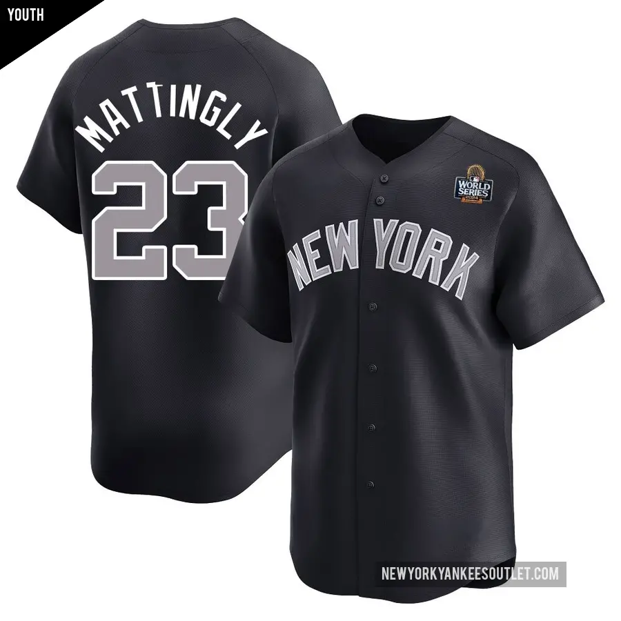 Youth New York Yankees ＃23 Don Mattingly Limited Navy Alternate 2024 World Series Jersey